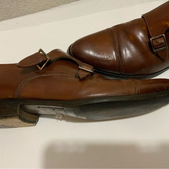To Boot New York Men’s  8 brown leather double monk strap cap-toe dress shoes main image 14